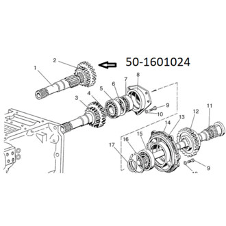 Шестерня 50-1601024 z=21/30 привода ВОМ МТЗ-922/923