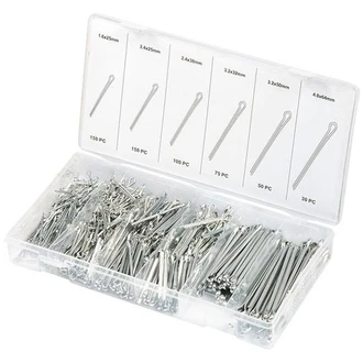 Набор шплинтов 47604 S головки х L:1,6х25/2,3х25/2,3х38/3,1х32/3,1х50/4х63 мм, 555 пред